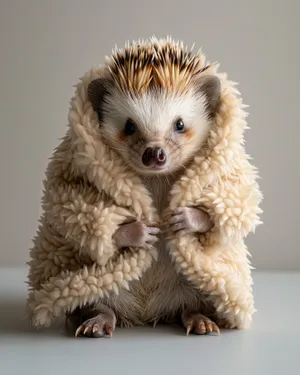 Cute Hedgehog Baby with Spines and Snout