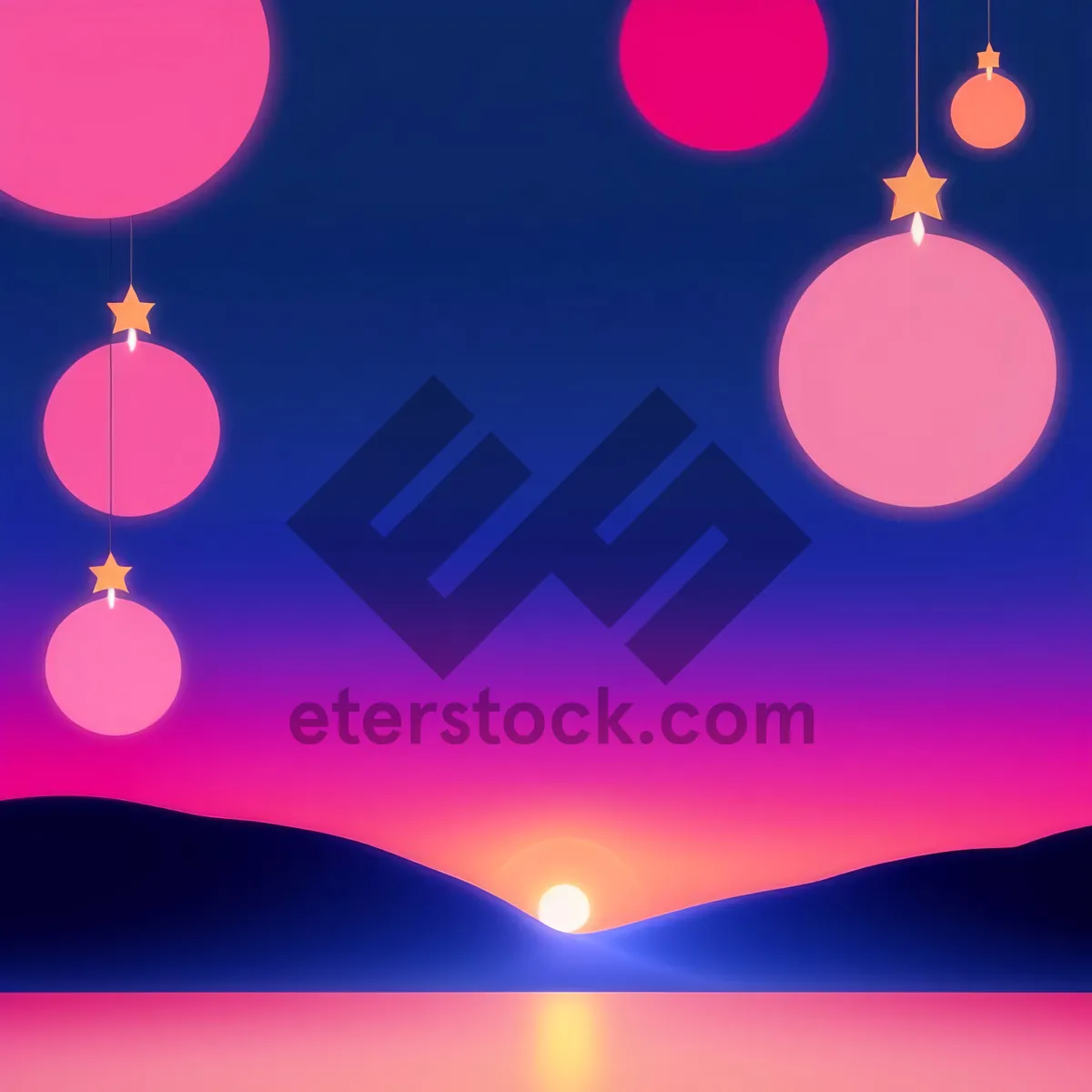 Picture of Festive Winter Greeting Card with Artistic Star Design