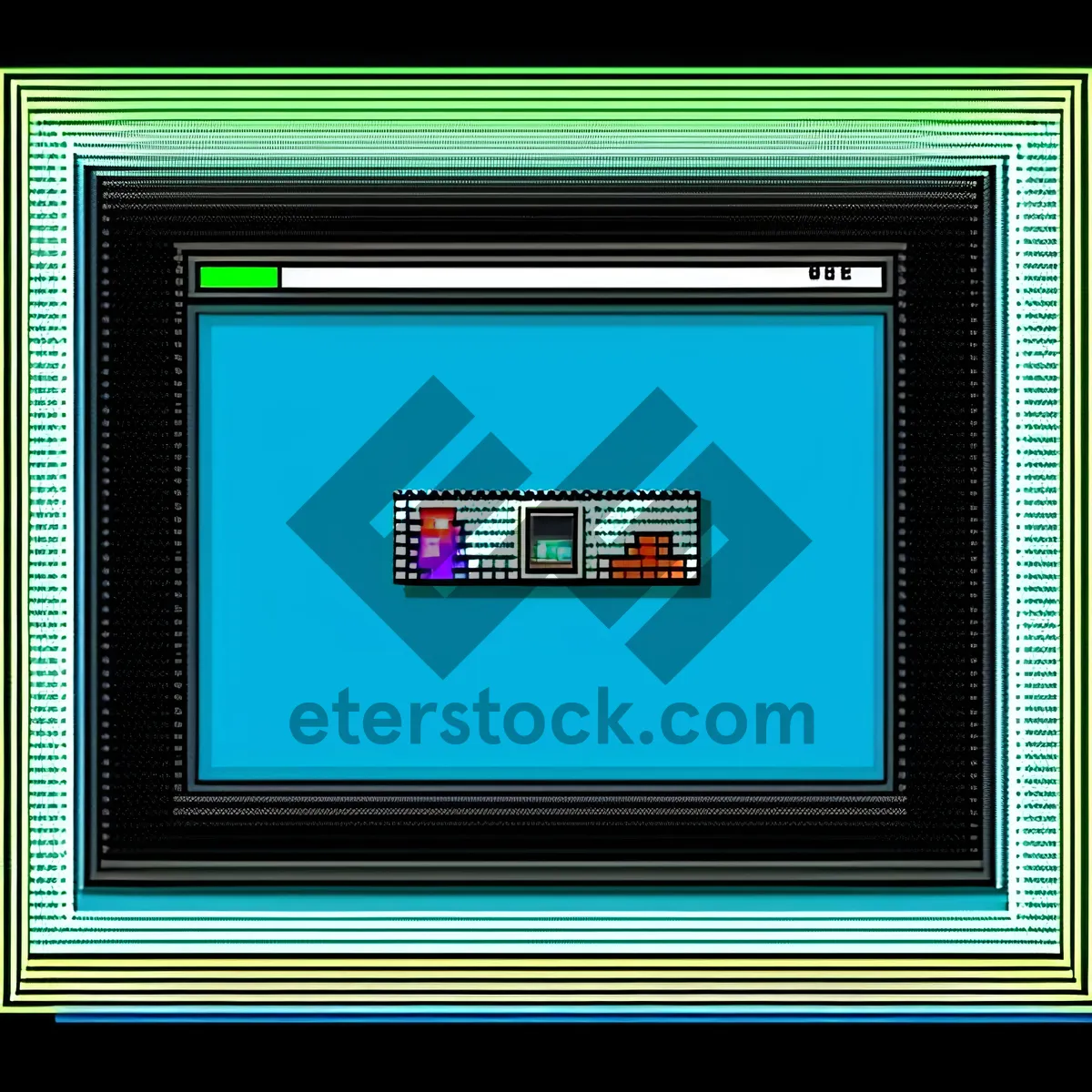 Picture of Vintage Wooden Frame with Blank LCD Monitor