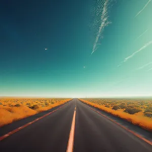 Sunlit Highway Through Rural Desert Landscape