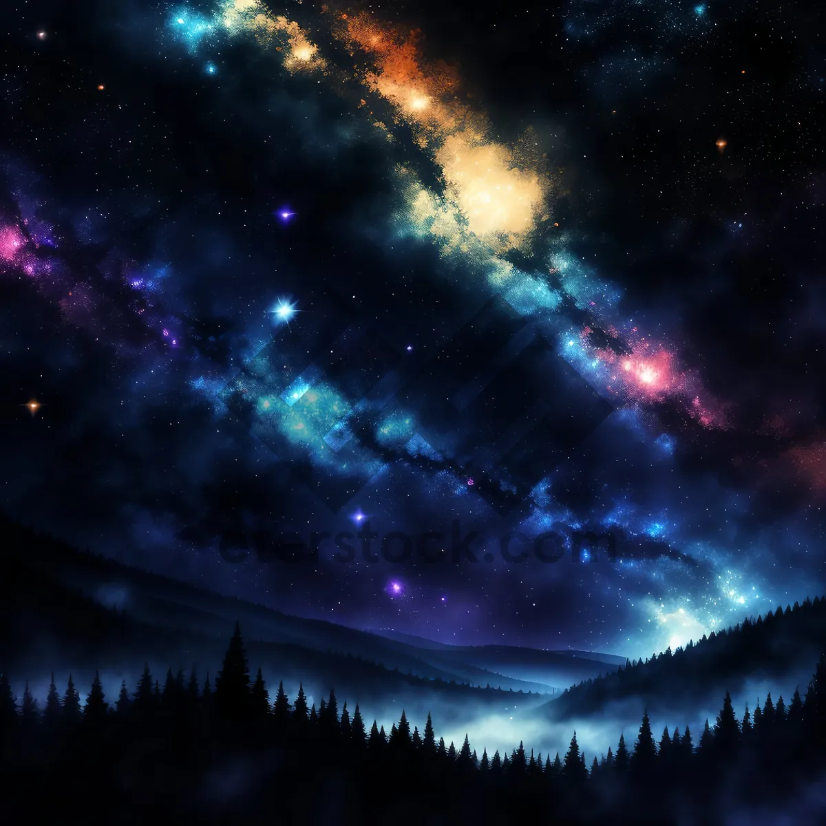 Picture of Starry Night Sky Galaxy Wallpaper Texture.undefined