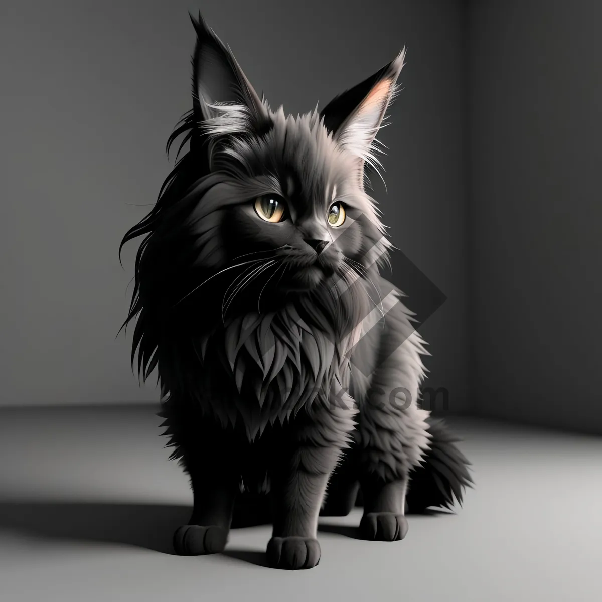 Picture of Fluffy Gray Tabby Kitty with Curious Whiskers