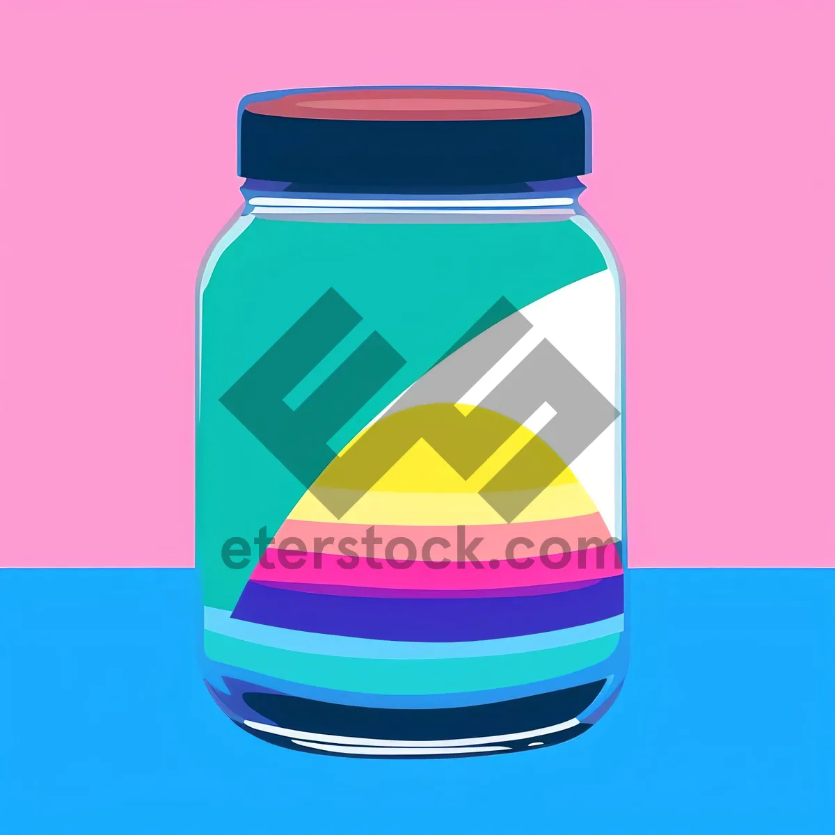 Picture of Conserve Glass Container with Jelly Substance - 3D Icon