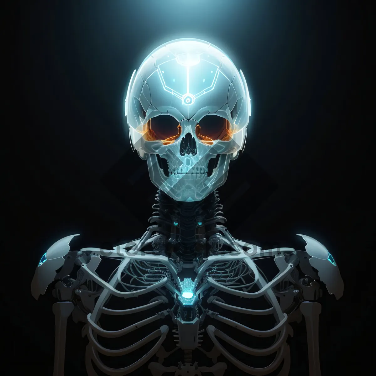 Picture of Spooky 3D Skull Sculpture Symbolizing Death and Horror