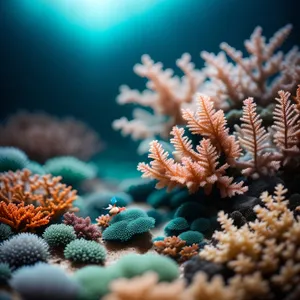 Colorful Sea Urchin Among Coral in Tropical Waters