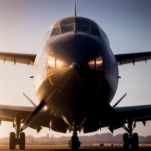 High-Flying Airliner Soaring through Clear Skies