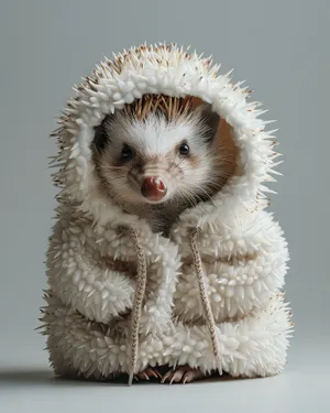 Spiny Porcupine Wildlife Studio Portrait