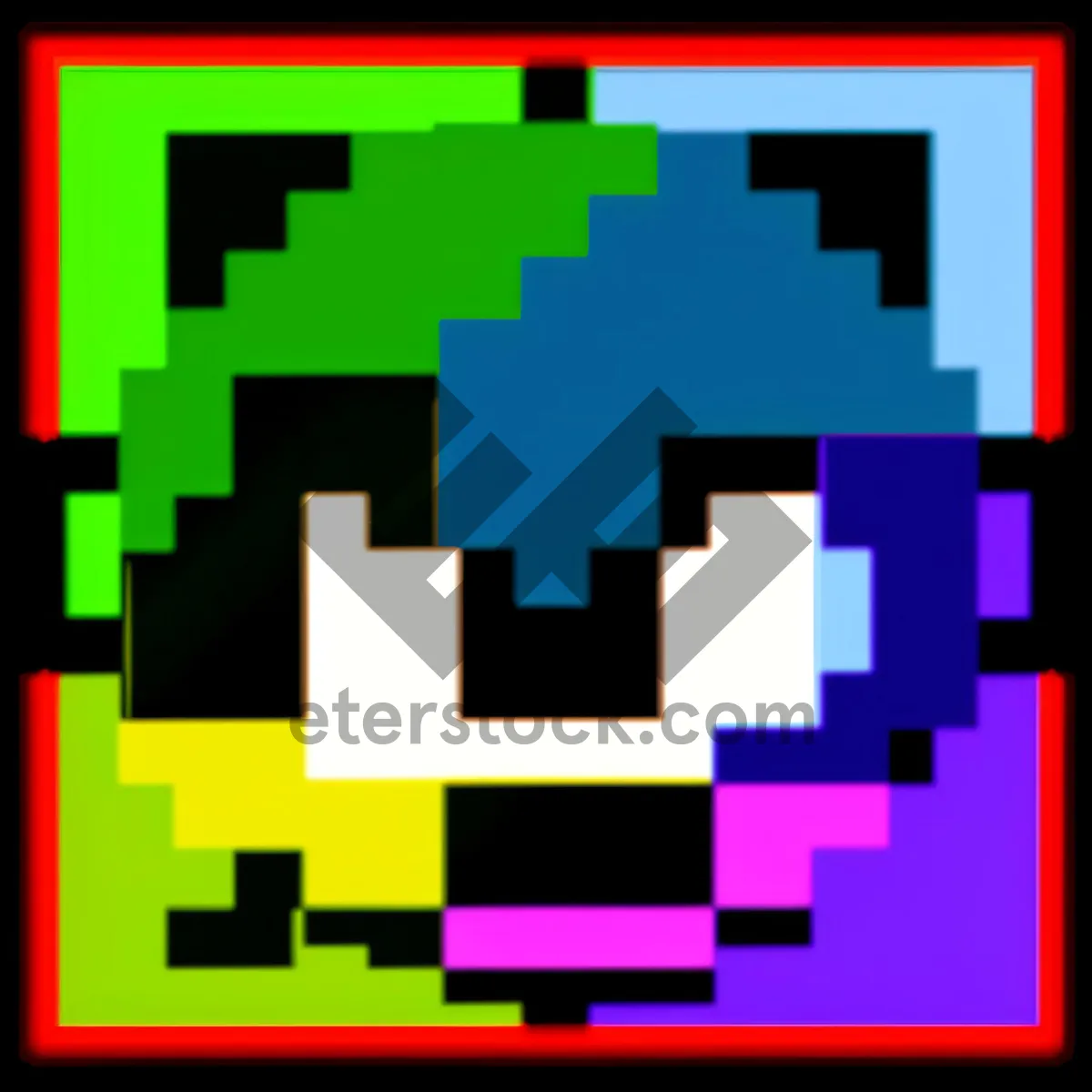 Picture of Pixel Excavation: Colorful Square Pattern Puzzle Design