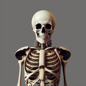 Spooky Skull Sculpture: Hauntingly Detailed 3D Skeleton