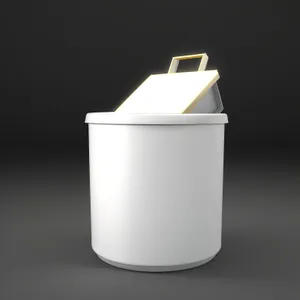 3D Glass Bucket with Solid Objects