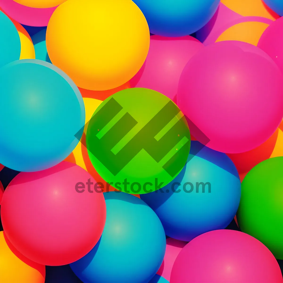 Picture of Vibrant Balloon Celebration in Purple, Orange, and Yellow