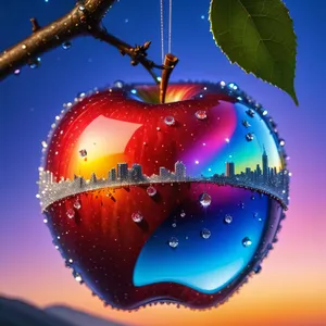 Festive edible apple ornament for winter holiday celebration.