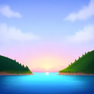Serene Summer Sunset Over Lake