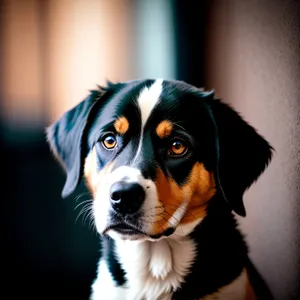 Adorable Greater Swiss Mountain Dog Puppy Sitting