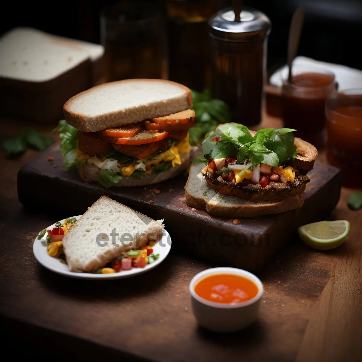 Picture of Gourmet Grilled Vegetable Plate with Cheese and Salad