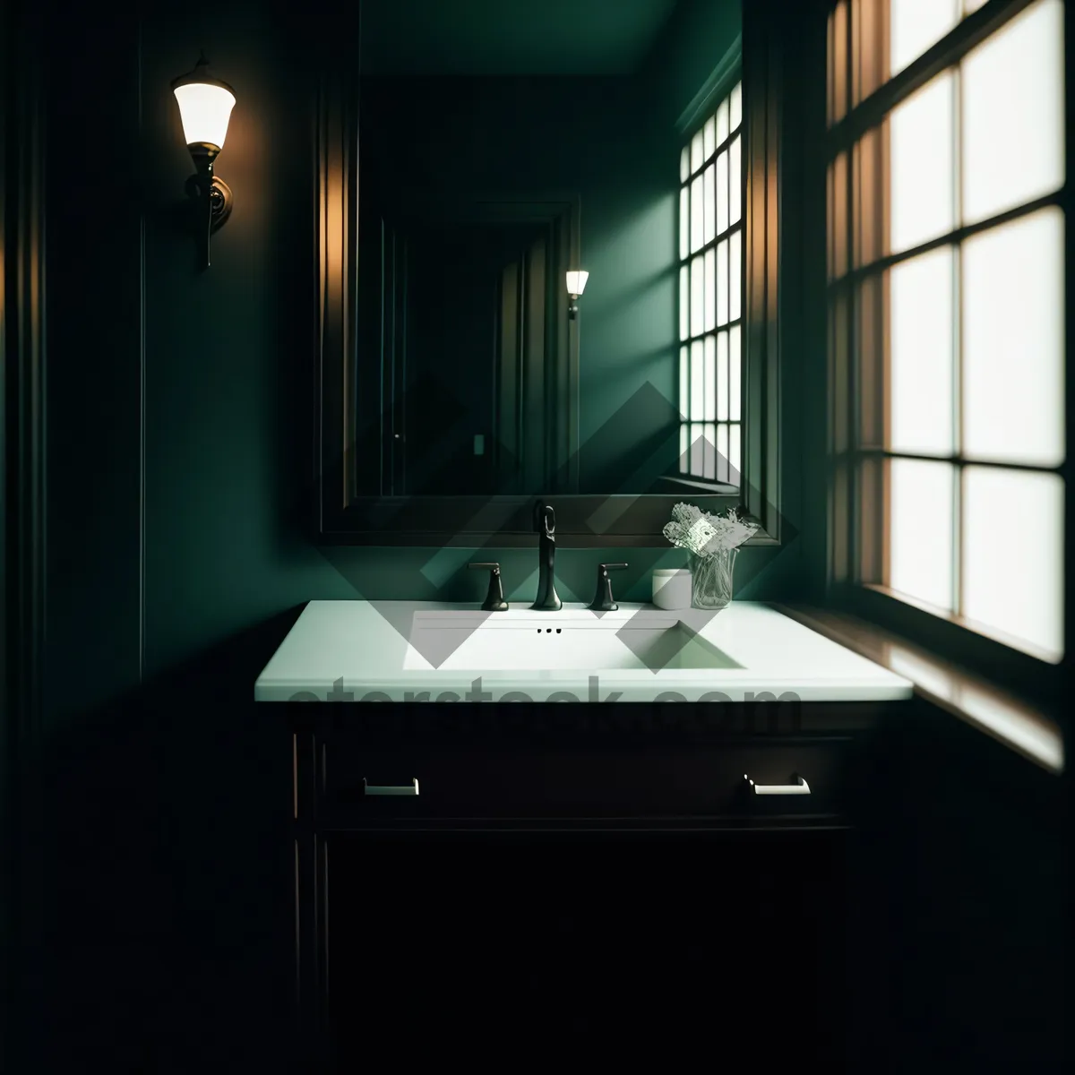 Picture of Sleek Modern Bathroom Sink in Luxury Home