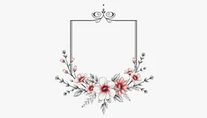 Floral Pattern Silhouette Graphic Element