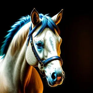 Brown Thoroughbred Stallion in Equestrian Bridle