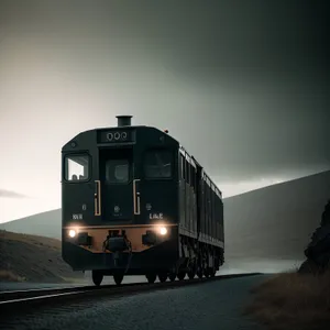 Vintage Train at Sunset