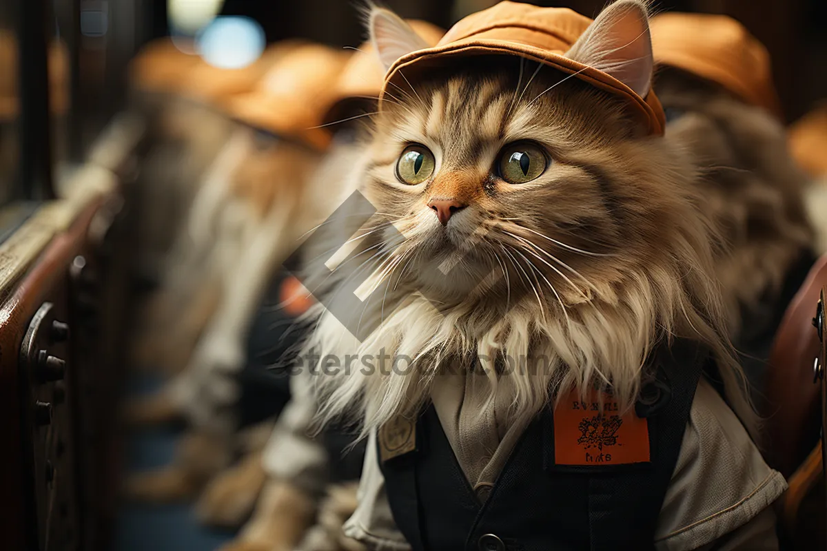 Picture of Pretty feline kitten with curious eyes and fluffy fur