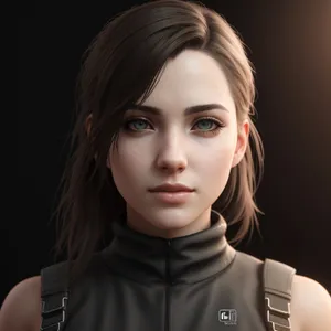 Smoldering Beauty: Captivating brunette with striking gaze