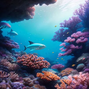 Vibrant Coral Reef Life Below Sunlit Waters