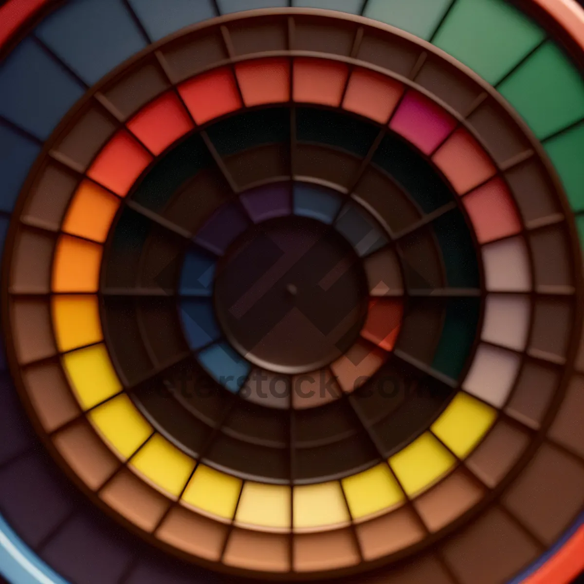 Picture of Colorful Digital Roulette Wheel on Grid Design