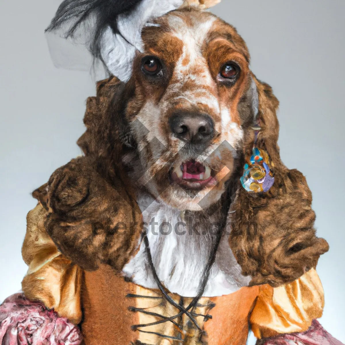 Picture of Cute Cocker Spaniel Puppy in Studio Portrait