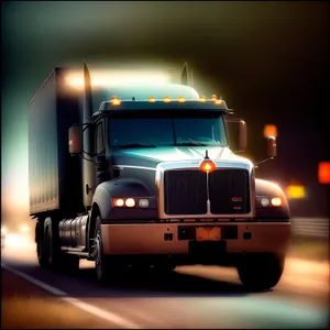 Fast Freight Truck on Highway