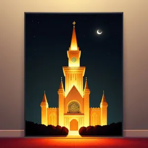 Golden Orthodox Minaret in Historic City