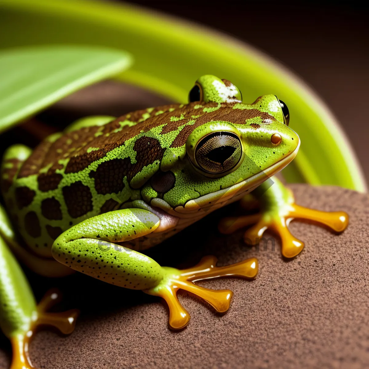 Picture of Vibrant Eyed Tree Frog Posing in Nature