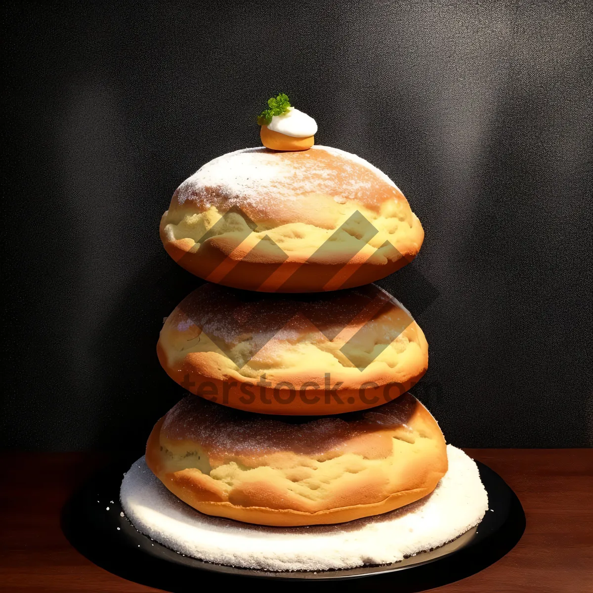 Picture of Delicious bakery dessert plate with sweet cream cake.