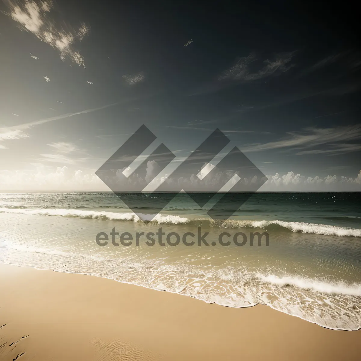 Picture of Serene Coastal Sunset Over Azure Waters