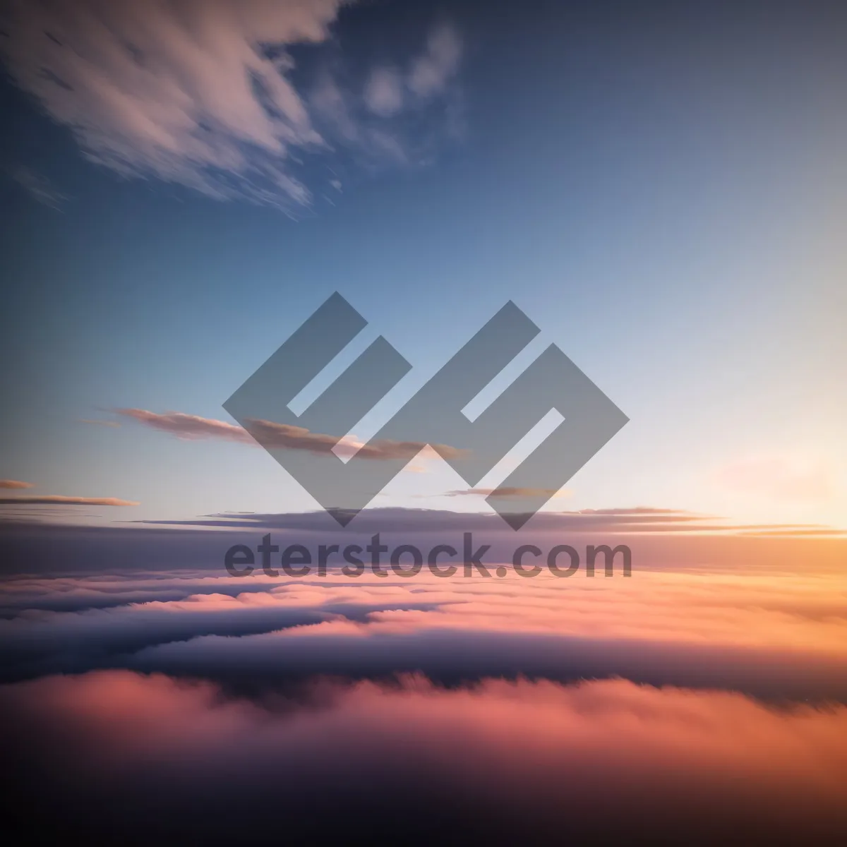 Picture of Vibrant Sunset Sky Over Ocean