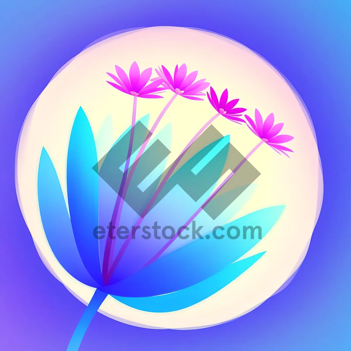 Picture of Modern Art Graphic Icon - Glowing Lotus Symbol