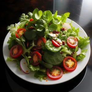 Delicious vegetable salad with fresh ingredients