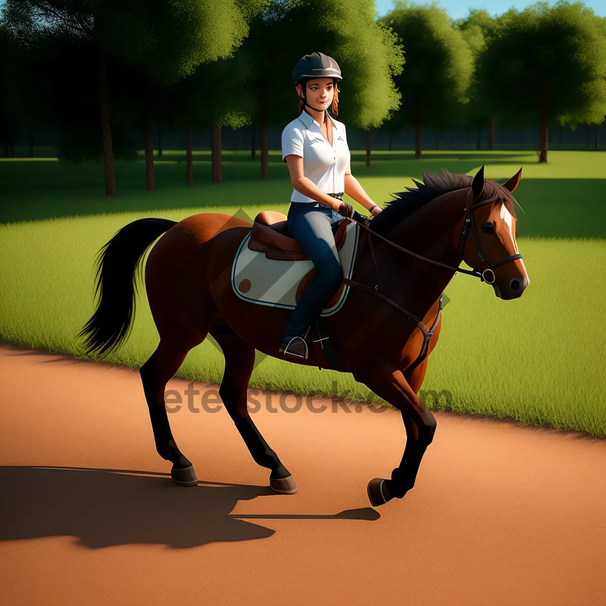 Picture of Speedy Stallion in Equestrian Polo Race