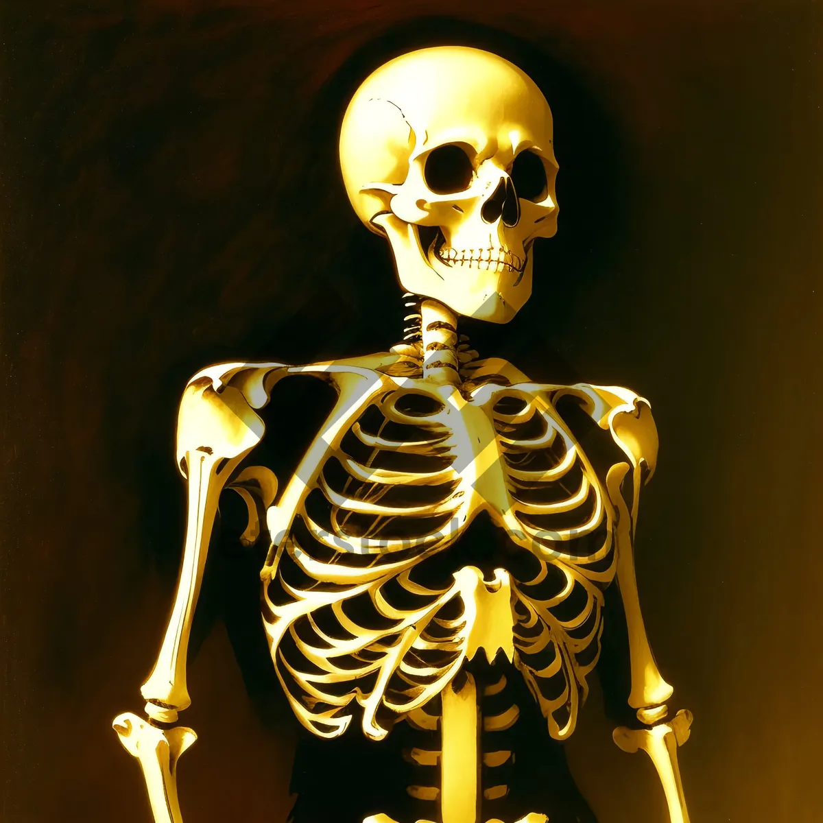 Picture of Spooky Skeleton Sculpture in Frightening Pose