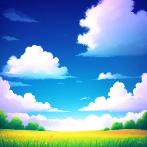 Vibrant Sky Over Countryside Meadow