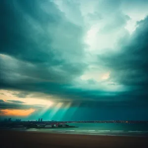 Serenity by the Sea: Captivating Sunset on a Tropical Beach