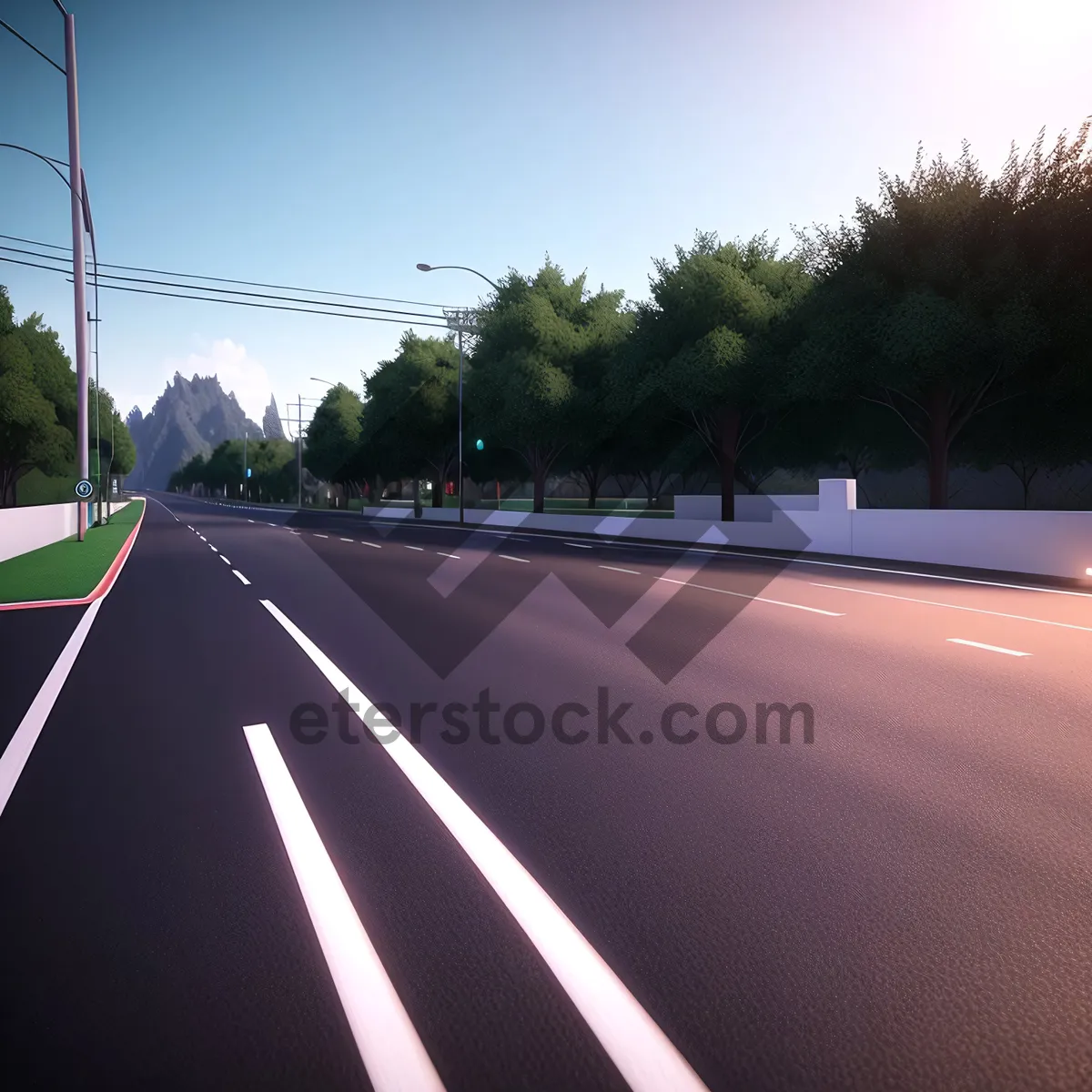 Picture of Scenic Highway Road through Cloud-lined Mountains