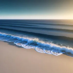 Crystal Blue Waves Caressing Sandy Beach