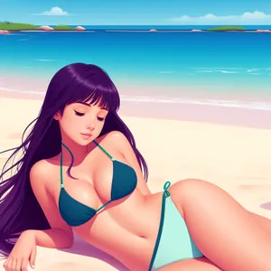 Seductive Beach Beauty in Stylish Swimsuit