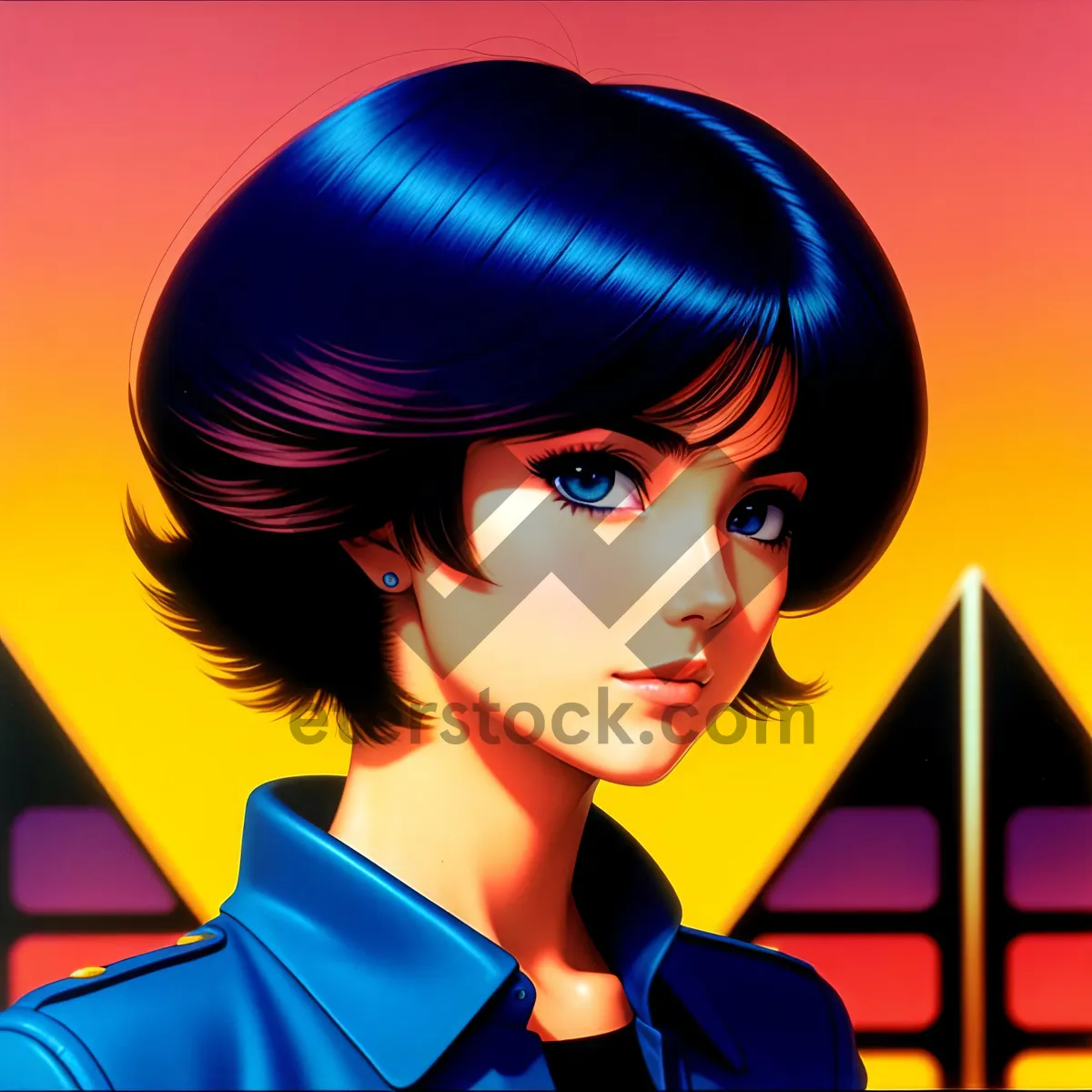 Picture of Stunning Brunette Lady with Fashionable Hairstyle