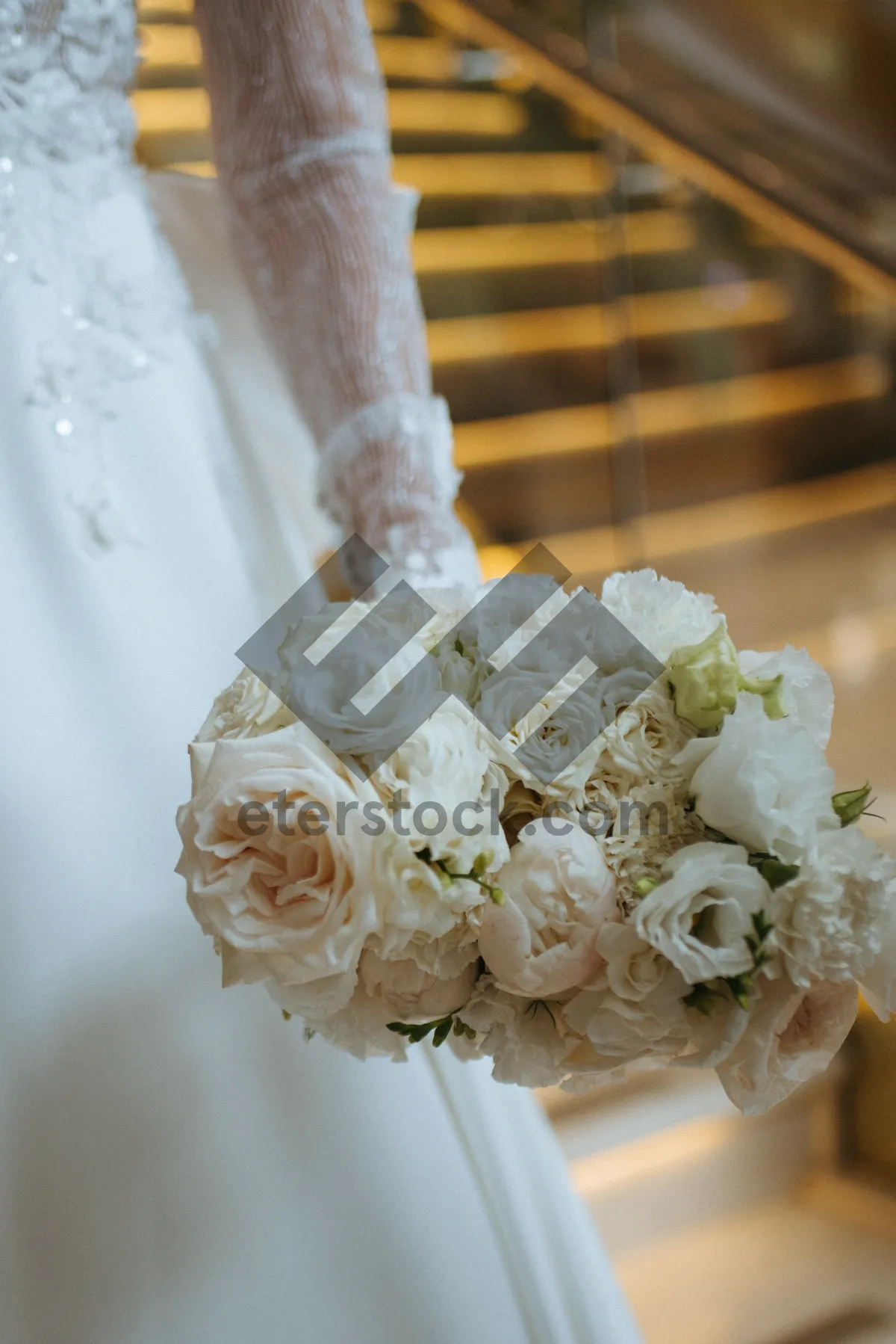 Picture of Romantic Bridal Bouquet with Roses and Flowers