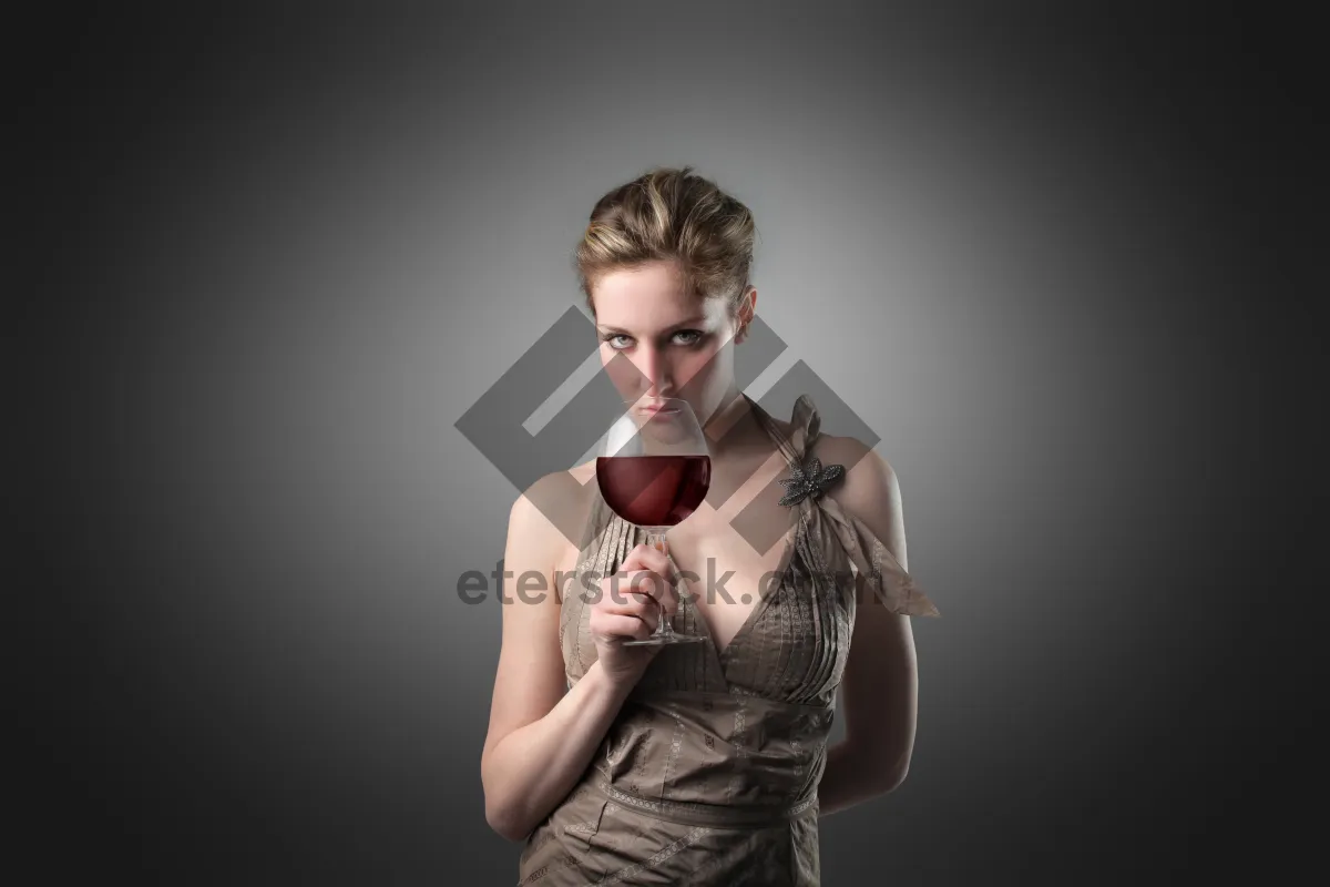 Picture of Attractive brunette woman portrait in studio setting