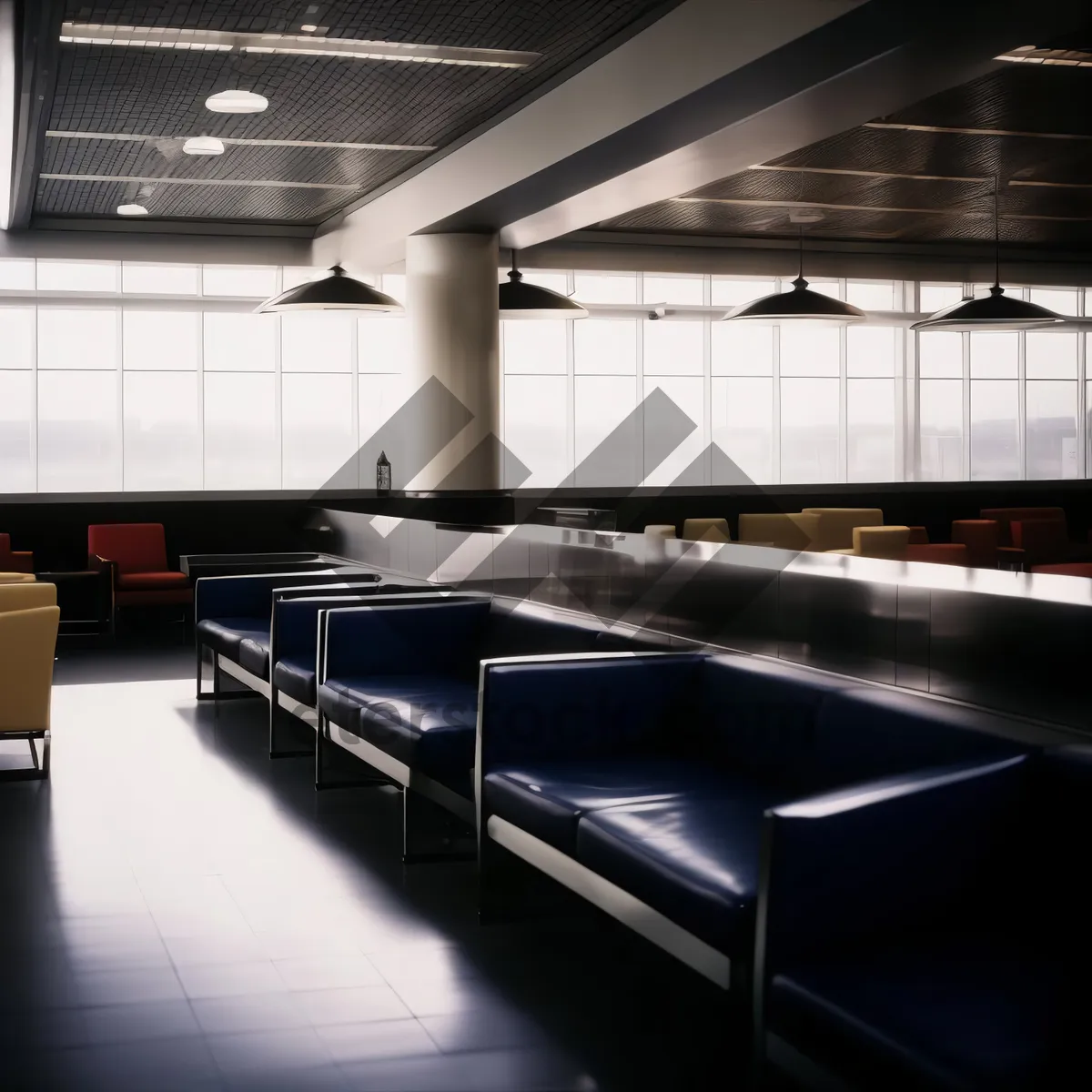 Picture of Modern Classroom Interior with Stylish Furniture and Natural Lighting