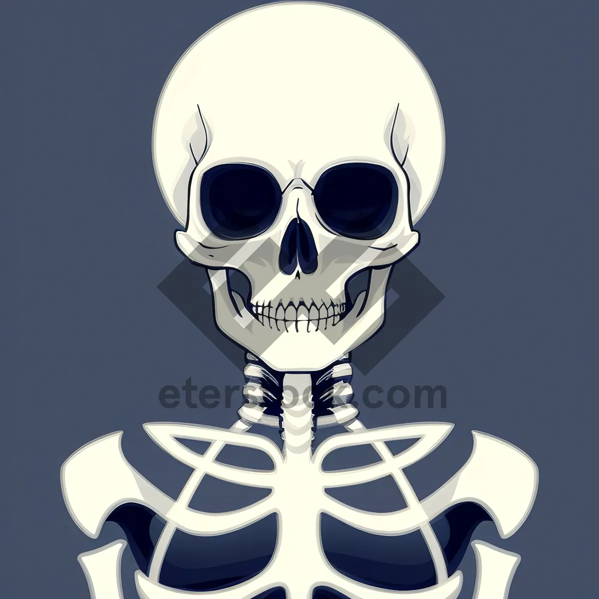 Picture of Spooky Pirate Skull in Cartoon Style