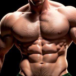 Muscular Male Bodybuilder Flexing Handsome Physique