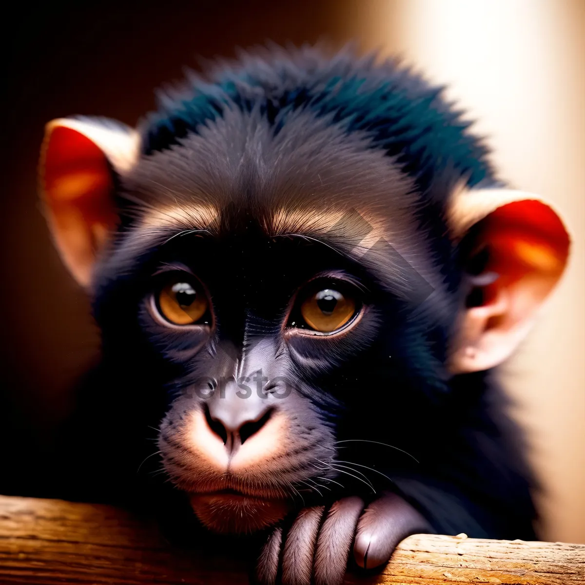 Picture of Adorable Baby Chimpanzee in the Wild